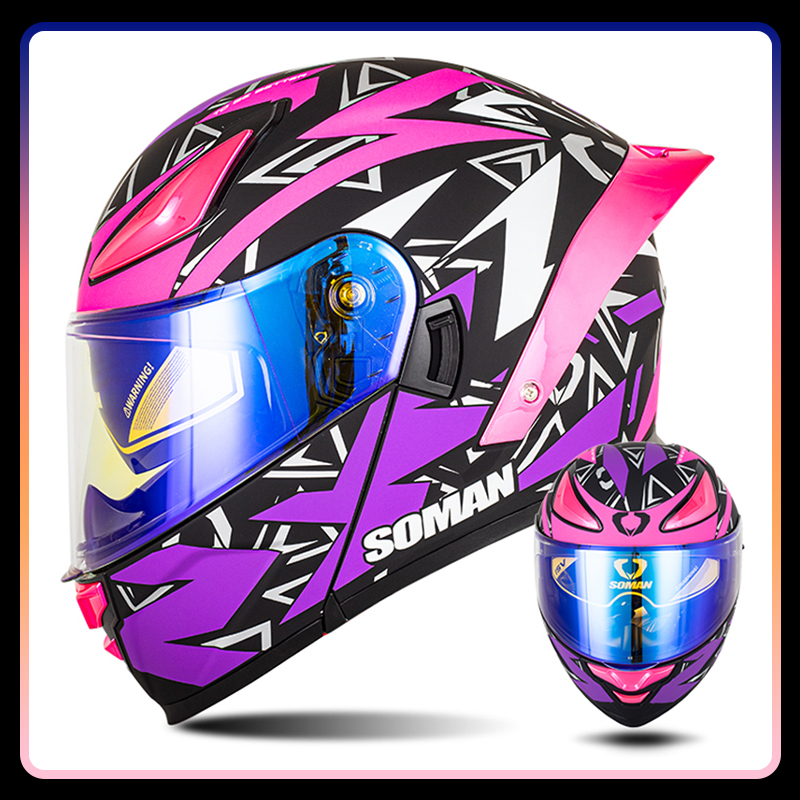 Modular Flip Up Motorcycle Helmet Dot Approved - DOT ได้รับการอนุมัติหมวกกันน็อคแบบเต็มหน้าหมวกกันน็อคพลิกขึ้นพร้อมกระบังหน้าคู่ Four Seasons Modular หมวกกันน็อคมอเตอร์ไซค์จักรยานยนต์