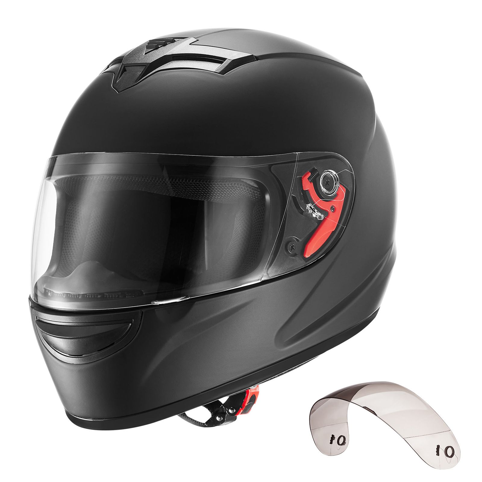 Dual Visor Motorcycle Racing Helmet - หมวกกันน็อคมอเตอร์ไซค์แบบเต็มหน้า สำหรับผู้ใหญ่ สำหรับรถวิบากและมอเตอร์ครอส พร้อมแผ่นบังแดดแบบใสและแบบสีเข้ม สำหรับขี่มอเตอร์ไซค์บนถนน พร้อมแผ่นซับในที่ถอดออกได้