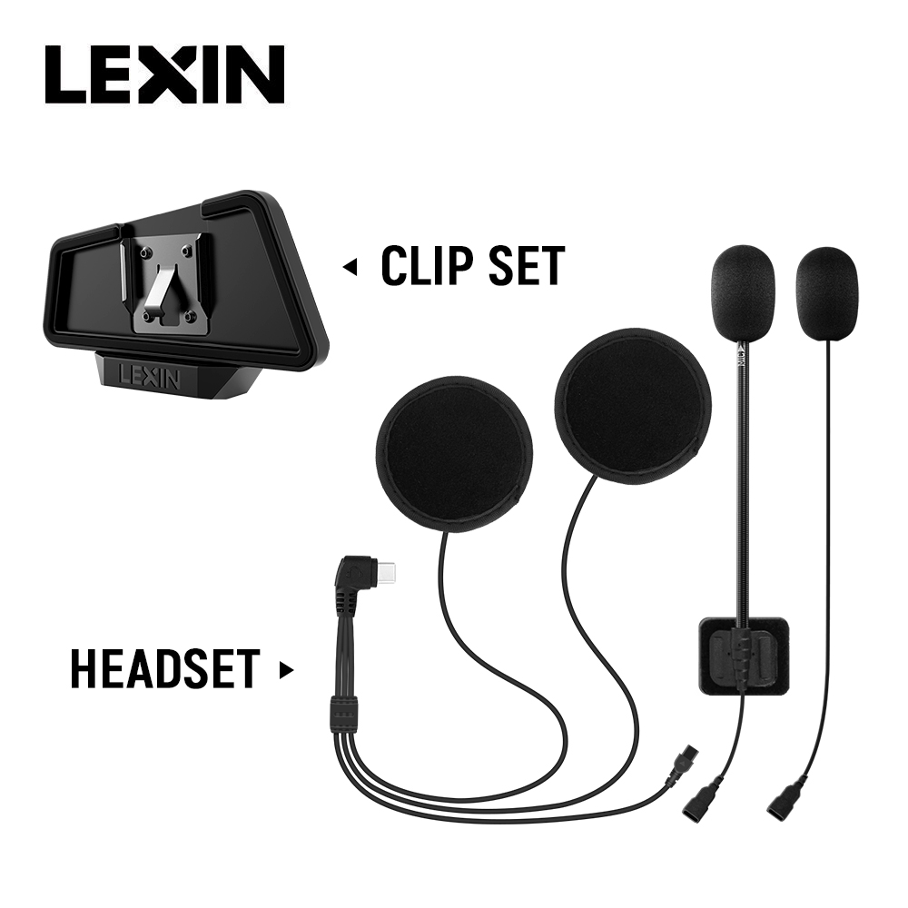 Full Face Motorcycle Helmet With Bluetooth - LEXIN LX-B4FM-X ชุดหูฟังอินเตอร์คอมและคลิปสำหรับหมวกกันน็อคแบบเต็ม/ครึ่งใบพร้อมแจ็คเสียบหูฟังบลูทูธคุณภาพสูงและเสียงดัง