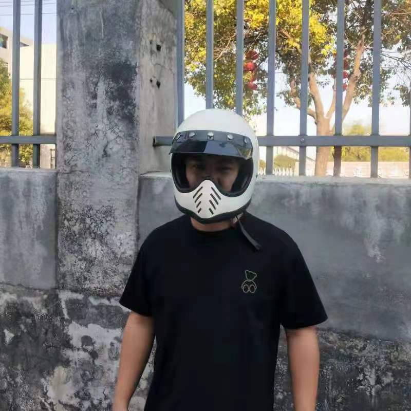 Vintage Open Face Retro Helmet - หมวกกันน็อคแบบเปิดหน้า วัสดุไฟเบอร์กลาส สไตล์เรโทร วินเทจ คาเฟ่เรเซอร์ แบบญี่ปุ่น