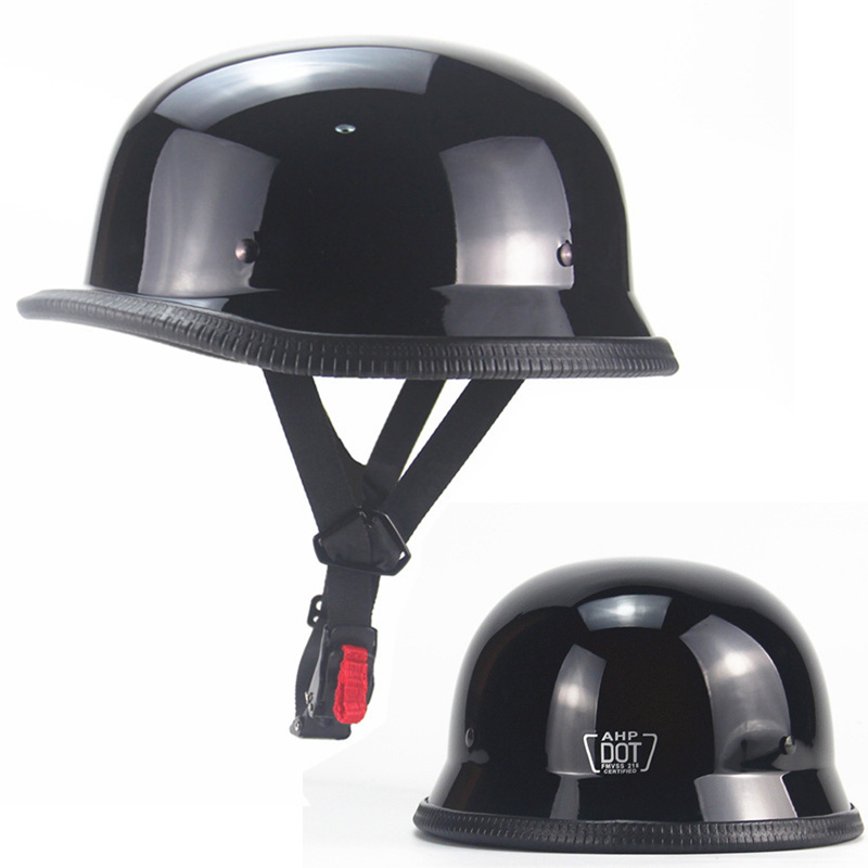 Vintage Open Face Retro Helmet - วินเทจรถจักรยานยนต์ครุยเซอร์หมวกกันน็อคเปิดหน้าหมวกกันน็อคครึ่งหมวกกันน็อครถจักรยานยนต์เยอรมนีใบหน้าหมวกกันน็อคย้อนยุคสกูตเตอร์หมวกกันน็อคครึ่ง