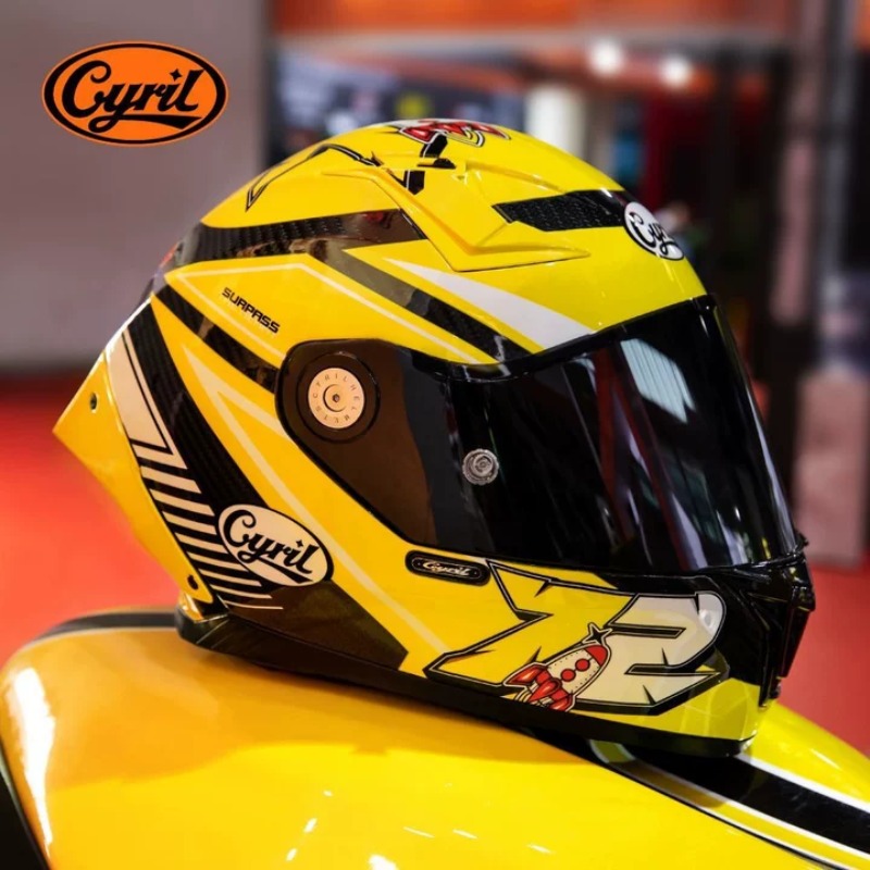 Carbon Fiber Lightweight Motorcycle Helmet - CYRIL คาร์บอนไฟเบอร์หมวกกันน็อคมอเตอร์ไซค์แบบเต็มหน้า น้ำหนักเบา สำหรับแข่งรถ DOT ECE
