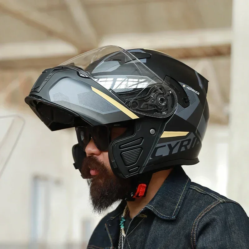 Modular Flip Up Motorcycle Helmet Dot Approved - หมวกกันน็อคแบบพลิกขึ้นได้สำหรับผู้ใหญ่ ทั้งชายและหญิง หมวกกันน็อคสำหรับขี่มอเตอร์ไซค์ แบบสองชั้น ได้รับมาตรฐาน DOT