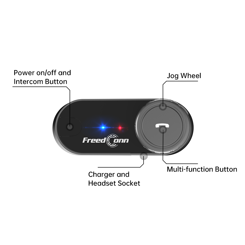 Motorcycle Helmets - ชุดหูฟังบลูทูธ FreedConn T-COM V6 สำหรับหมวกกันน็อคมอเตอร์ไซค์ ระบบอินเตอร์คอม