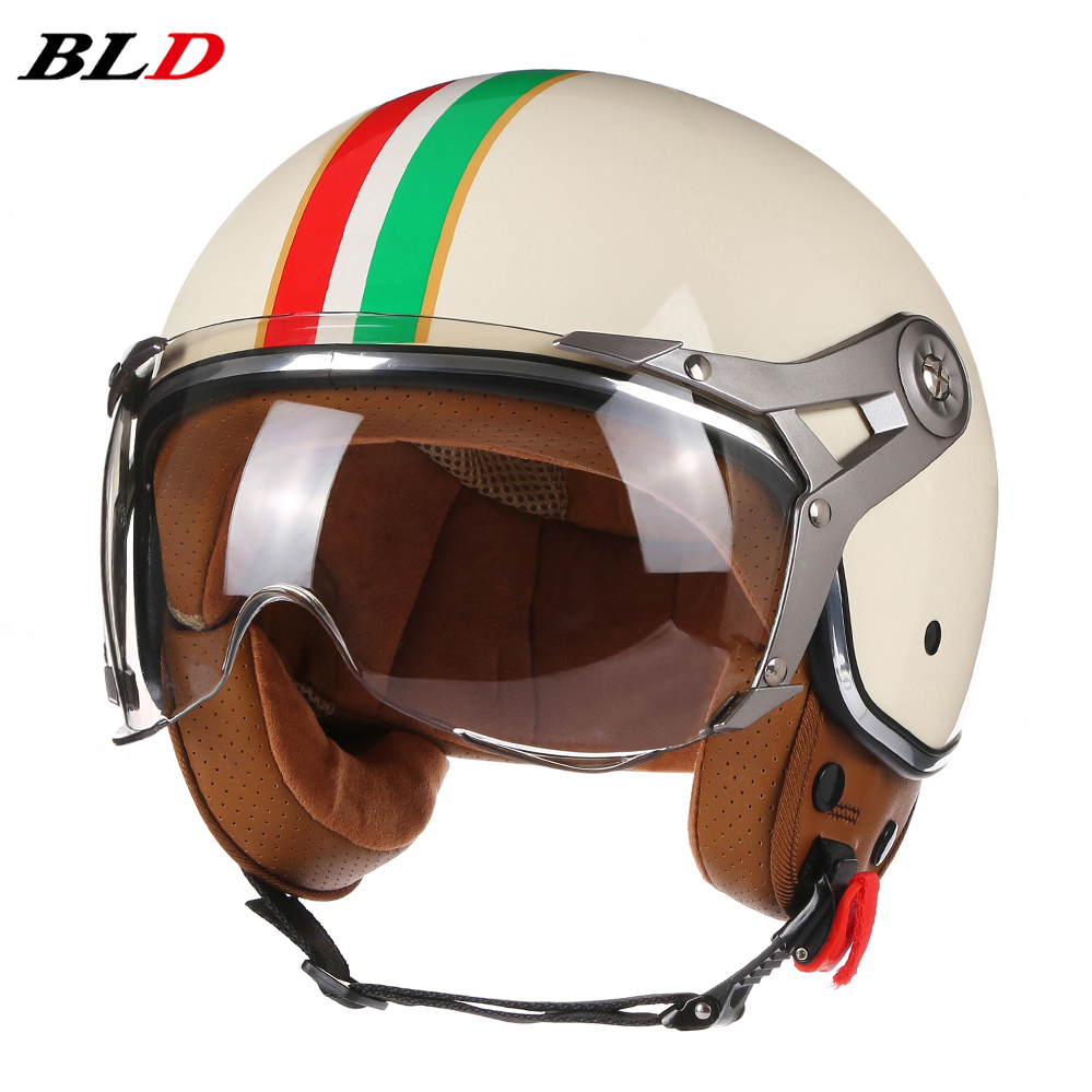 Vintage Open Face Retro Helmet - Vintage TT & COCASCOS หมวกกันน็อครถจักรยานยนต์ Jet