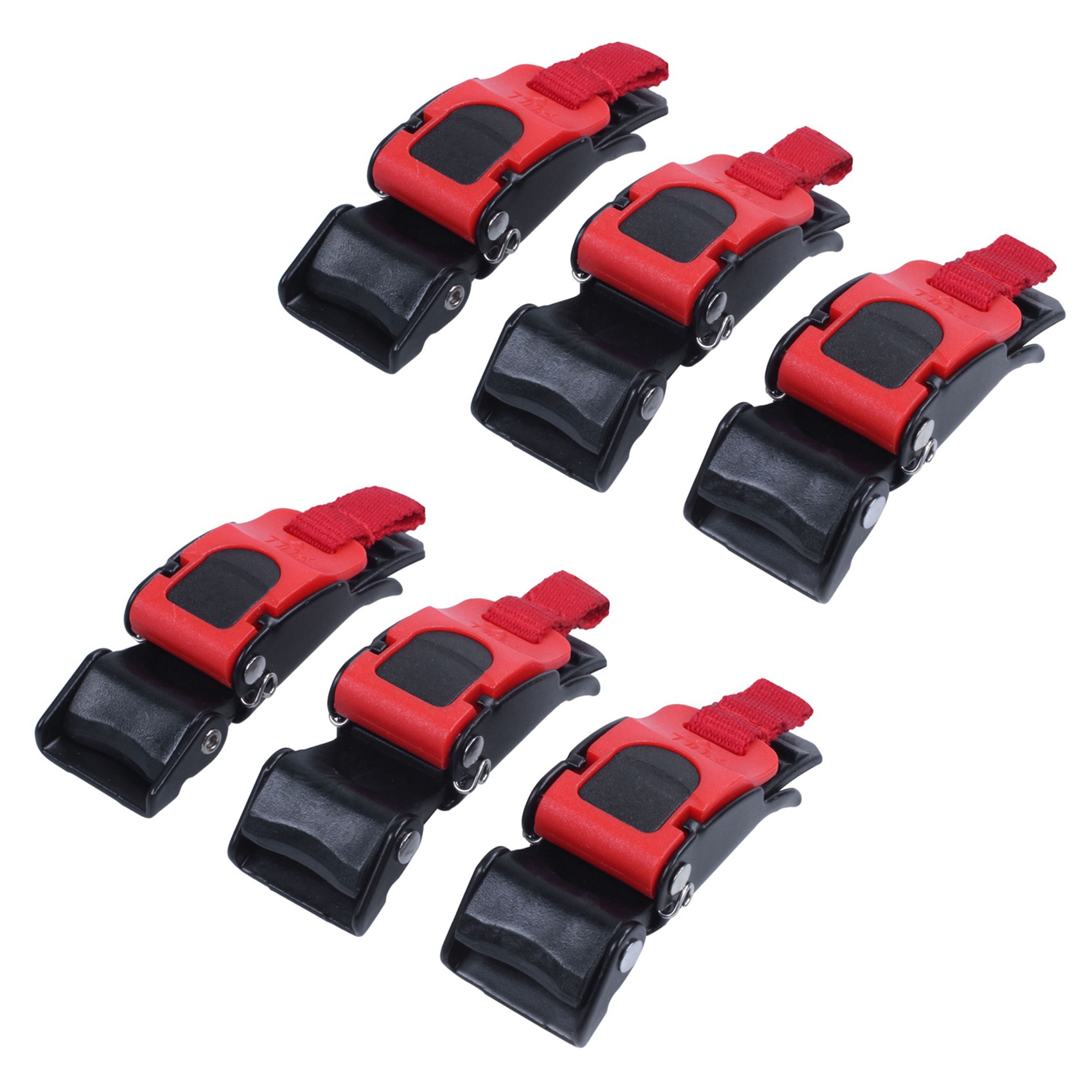 Quick Release Buckle Motorcycle Helmet - Excellent-6X หมวกกันน็อคมอเตอร์ไซค์พลาสติก สายรัดคางแบบคลิป สายรัดคางแบบปลดเร็ว หัวเข็มขัดแบบดึง สีดำ+แดงใหม่