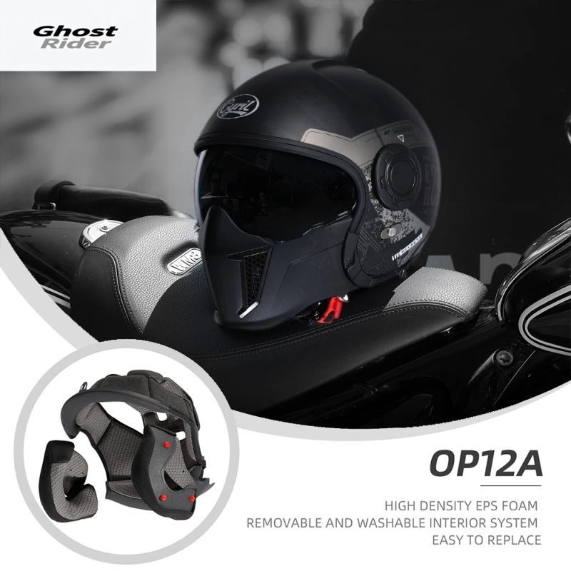 Quick Release Buckle Motorcycle Helmet - หมวกกันน็อคมอเตอร์ไซค์แบบโมดูลาร์ OP12A, หมวกกันน็อคแบบเปิดเต็มหน้าและแบบเปิดหน้าพร้อมแผ่นปิดหน้าสองชั้นและตัวล็อคแบบปลดเร็วสำหรับผู้ชายและผู้หญิง