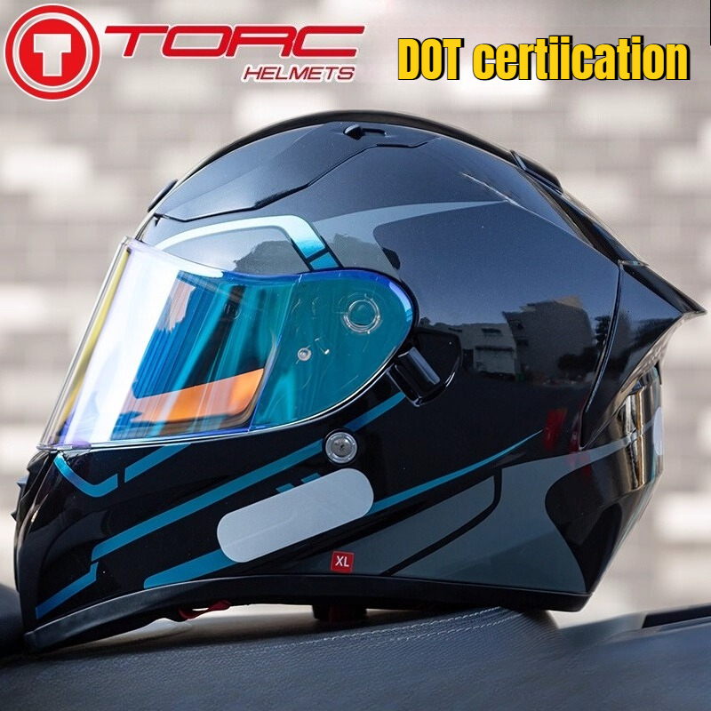 Modular Flip Up Motorcycle Helmet Dot Approved - หมวกกันน็อคสำหรับรถจักรยานยนต์ TORC T18 แบบมีแผ่นปิดหน้าสองชั้น หมวกกันน็อคแบบเปิดคางได้ ได้รับมาตรฐาน
