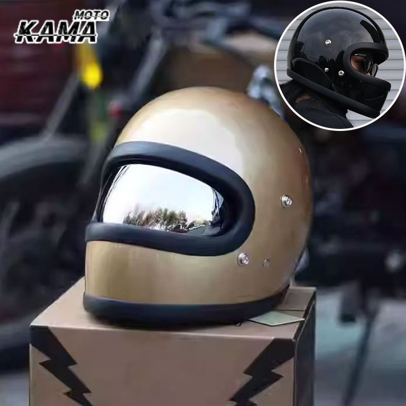 Vintage Open Face Retro Helmet - หมวกกันน็อคแบบเปิดหน้าสำหรับมอเตอร์ไซค์ย้อนยุค ได้รับการรับรอง HOT DOT เหมาะสำหรับฤดูร้อน
