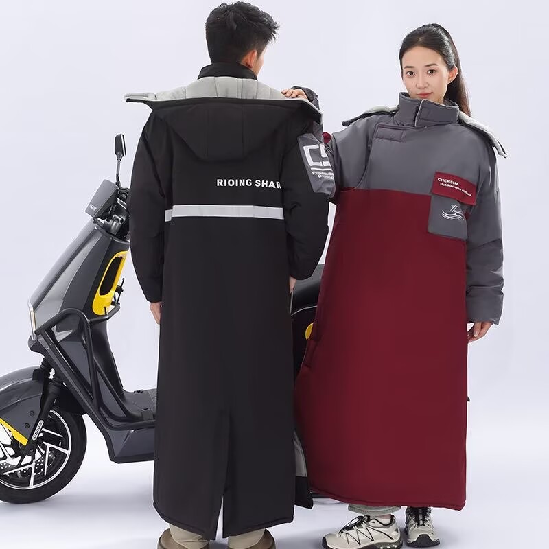 Riding Gear - เสื้อแจ็คเก็ตขี่มอเตอร์ไซค์แบบชิ้นเดียว ป้องกันความหนาวเย็น บุด้วยผ้าฟลีซหนา สำหรับขี่สโนว์โมบิล กันลม กันน้ำ