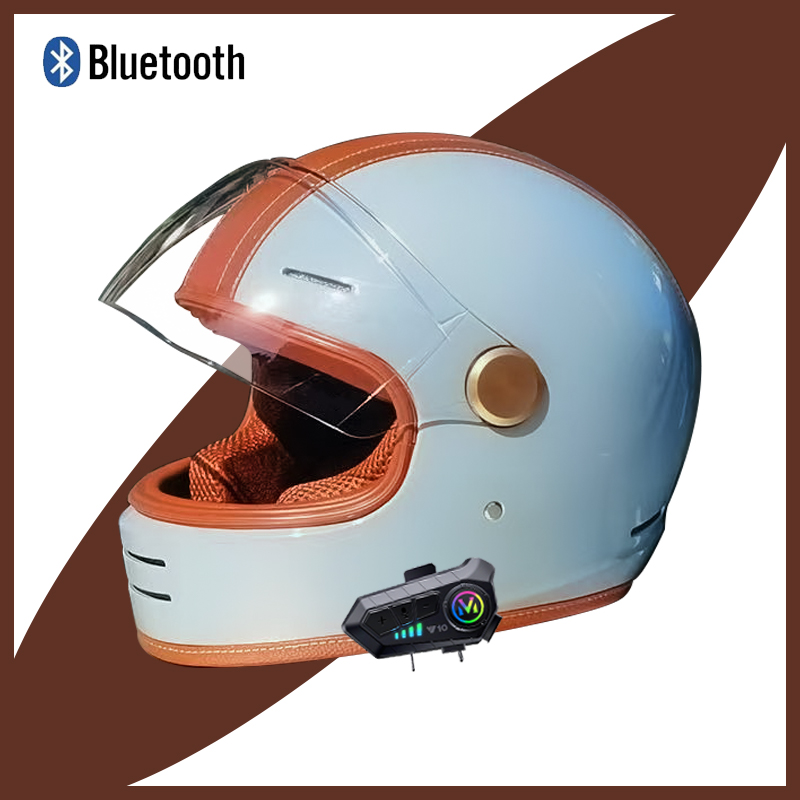 Vintage Open Face Retro Helmet - หมวกกันน็อคมอเตอร์ไซค์ Casque วินเทจ - เปิดหน้าย้อนยุคพร้อมใบรับรอง DOT