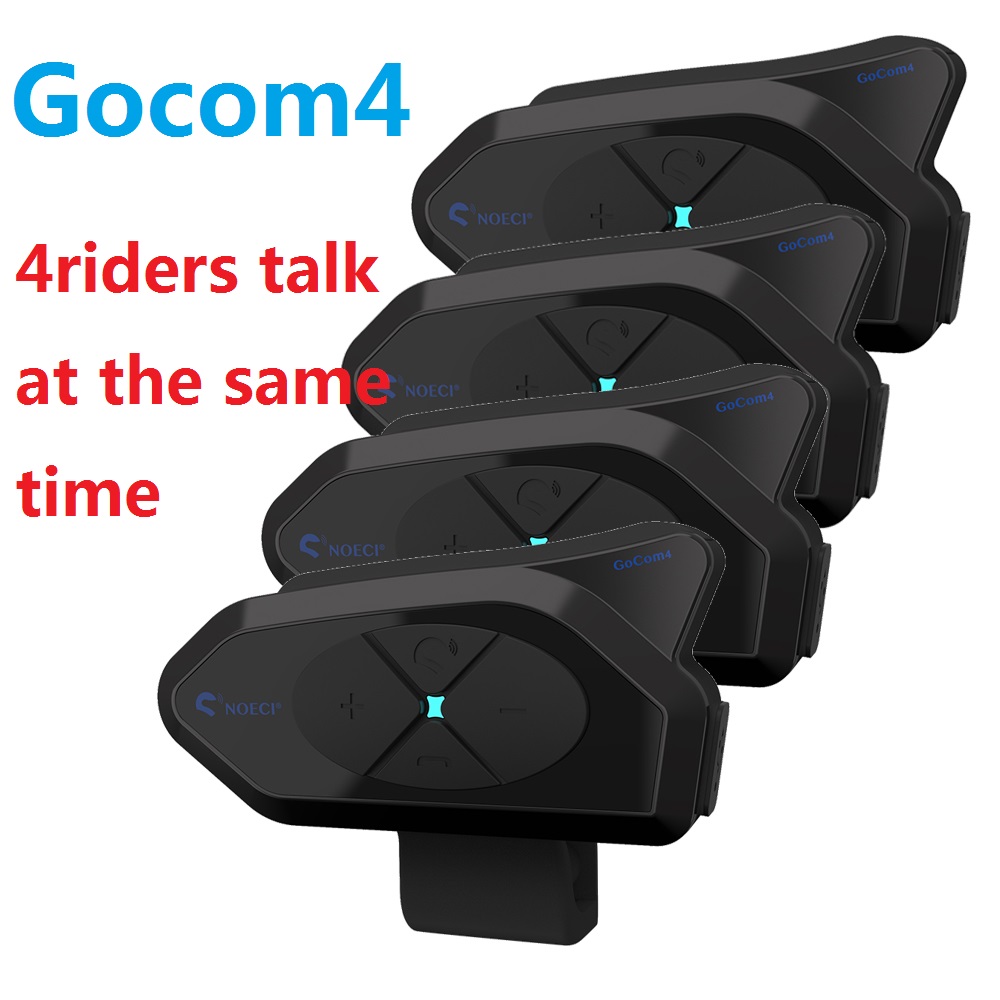 Universal Motorcycle Helmet Intercom Headset - GOCOM4หมวกกันน็อคอินเตอร์คอมบลูทูธสำหรับมอเตอร์ไซค์ชุดหูฟังสื่อสารผ่าน FM ridao intercomunicador สำหรับ4ผู้ขับขี่ PK