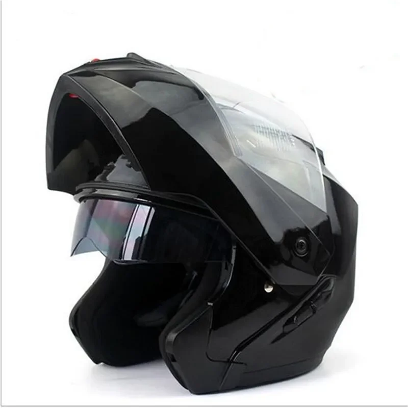 Modular Flip Up Motorcycle Helmet Dot Approved - หมวกกันน็อคมอเตอร์ไซค์แบบโมดูลาร์มาตรฐาน DOT รุ่นใหม่ล่าสุด พร้อมเลนส์คู่ แผ่นบังแดดด้านในแบบพับได้ สำหรับนักขี่มอเตอร์ไซค์