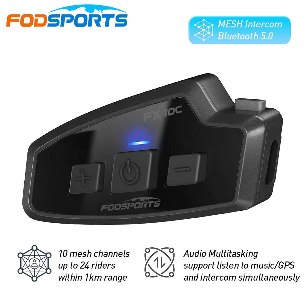 Universal Motorcycle Helmet Intercom Headset - Fodsports FX 10C รถจักรยานยนต์ตาข่าย Intercom ชุดหูฟังบลูทูธ