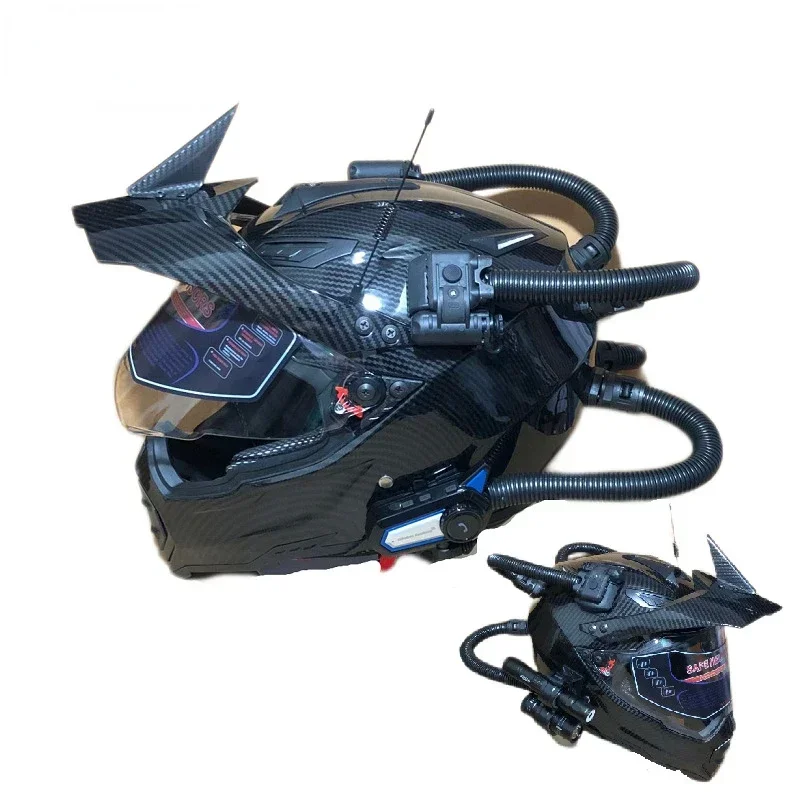 Full Face Motorcycle Helmet With Bluetooth - หมวกกันน็อคแบบเรโทรสำหรับมอเตอร์ไซค์วิบาก หมวกกันน็อคสำหรับแข่งแรลลี่สุดเท่ พร้อมบลูทูธและเลเซอร์