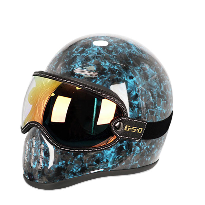 ใหม่ Retro คาร์บอนไฟเบอร์หมวกก - Carbon Fiber Lightweight Motorcycle Helmet บทวิจารณ์และราคา