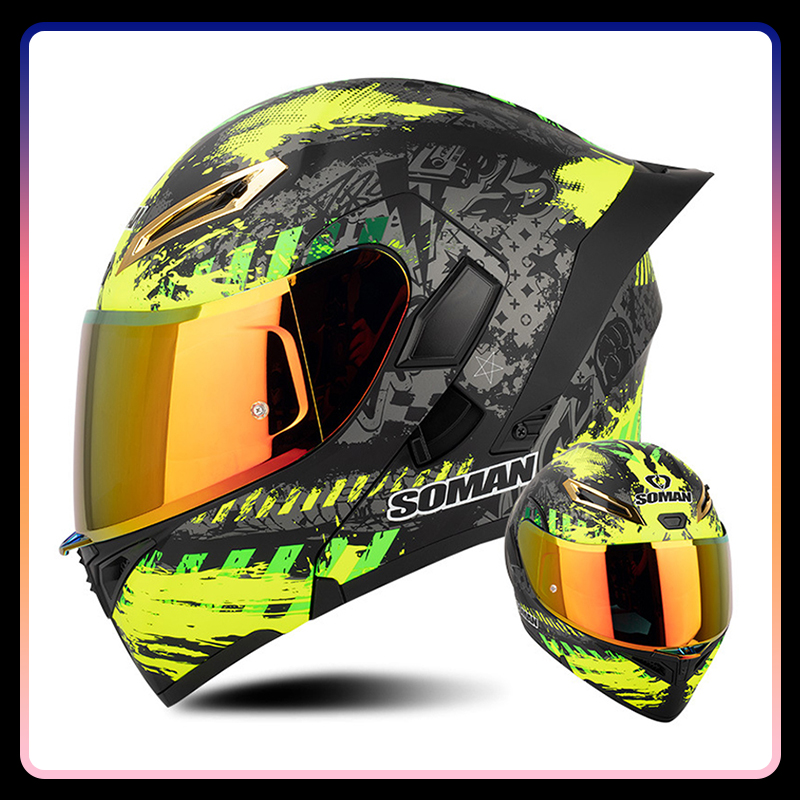 หมวกกันน็อคแบบเปิดคาง Four Sea - Dual Visor Motorcycle Racing Helmet บทวิจารณ์และราคา
