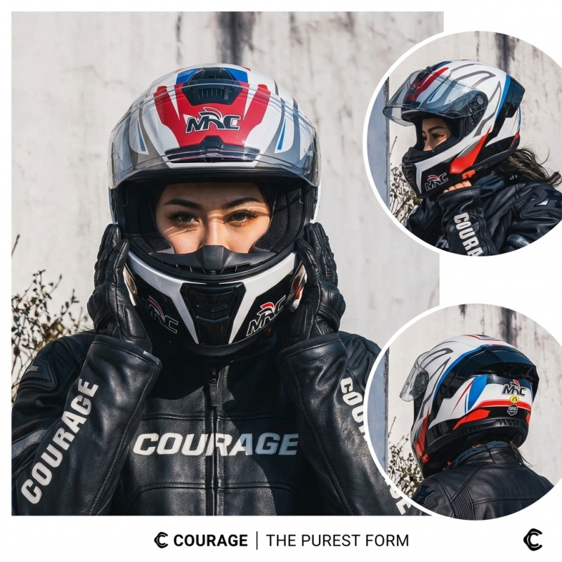 หมวกกันน็อคมอเตอร์ไซค์แบบเต็มใ - Dual Visor Motorcycle Racing Helmet บทวิจารณ์และราคา