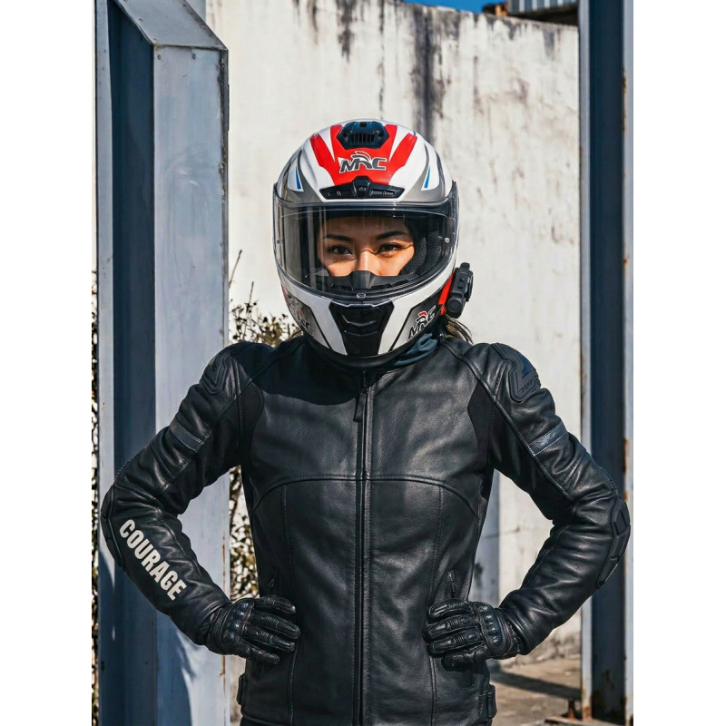 หมวกกันน็อคมอเตอร์ไซค์แบบเต็มใ - Dual Visor Motorcycle Racing Helmet บทวิจารณ์และราคา