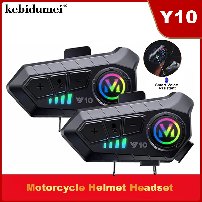 Y10 บลูทูธ 5.3 ชุดหูฟังไร้สายแ - Full Face Motorcycle Helmet With Bluetooth บทวิจารณ์และราคา