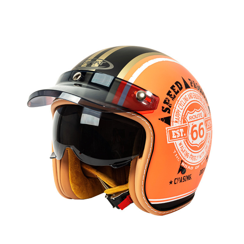 หมวกกันน็อคมอเตอร์ไซค์แบบเปิดห - Vintage Open Face Retro Helmet บทวิจารณ์และราคา