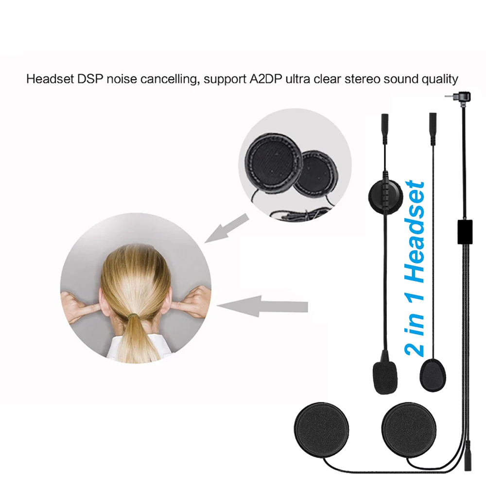 อุปกรณ์เสริมลำโพงหูฟัง Type-C  - Universal Motorcycle Helmet Intercom Headset บทวิจารณ์และราคา