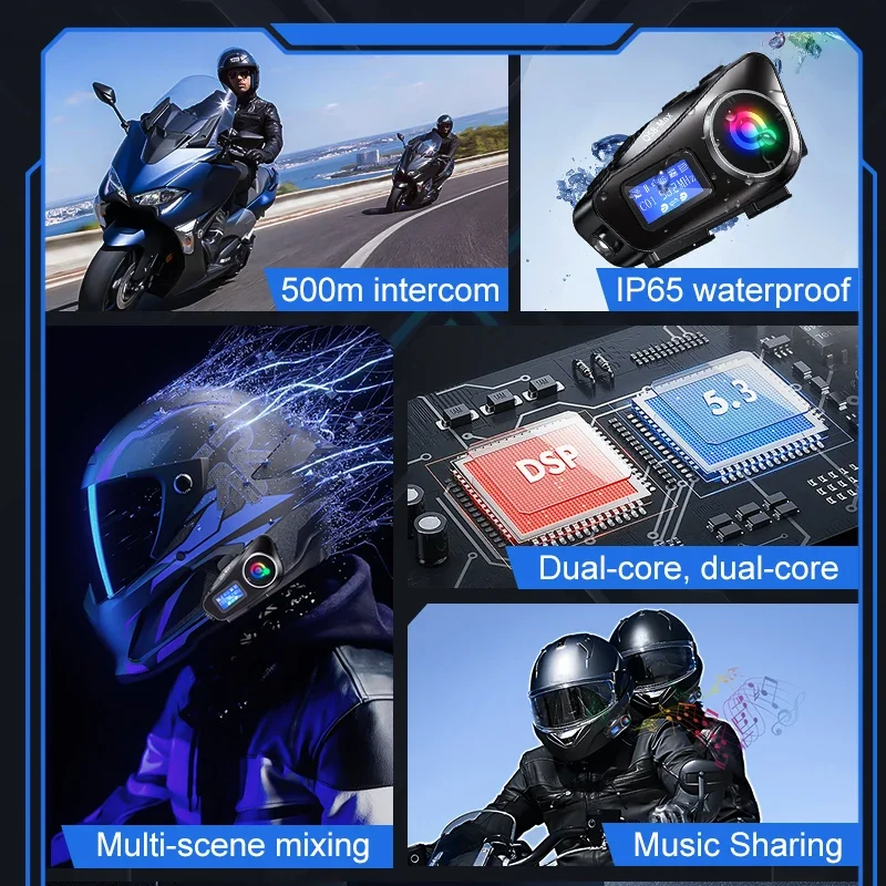 หมวกกันน็อคอินเตอร์คอมหน้าจอขน - Universal Motorcycle Helmet Intercom Headset บทวิจารณ์และราคา
