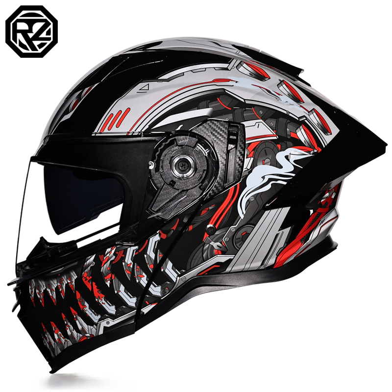 หมวกกันน็อคมอเตอร์ไซค์แบบพับได - Modular Flip Up Motorcycle Helmet Dot Approved บทวิจารณ์และราคา