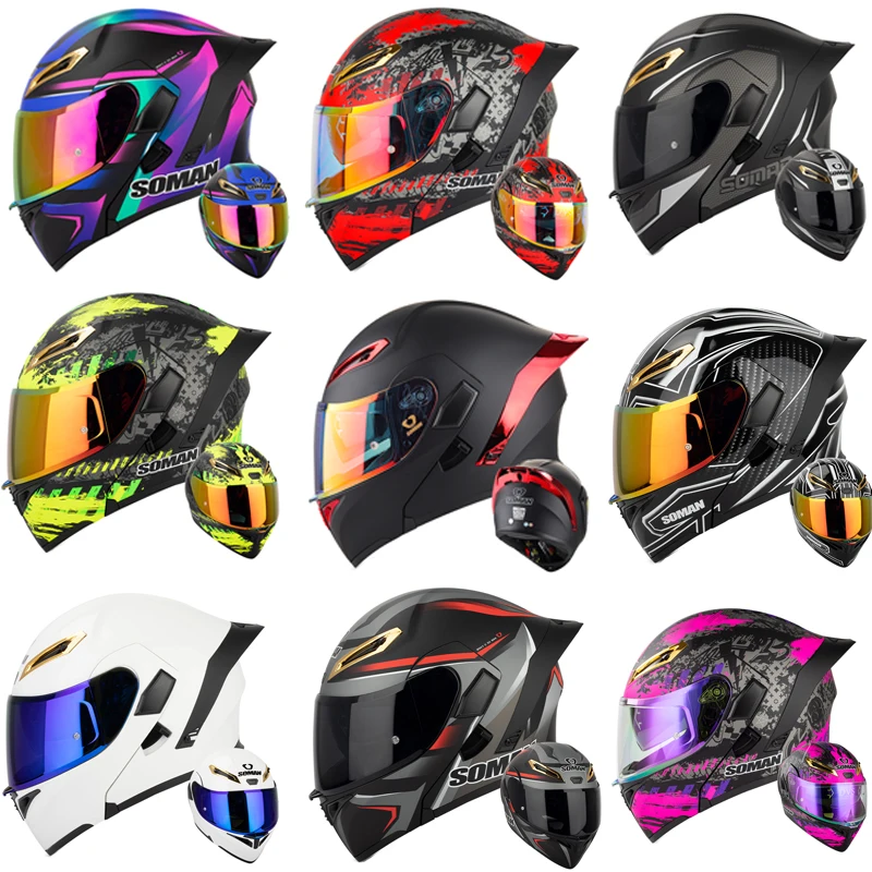 Soman หมวกกันน็อคมอเตอร์ไซค์แบ - Dual Visor Motorcycle Racing Helmet บทวิจารณ์และราคา
