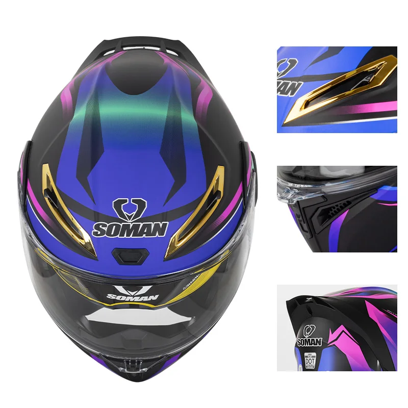 Soman หมวกกันน็อคมอเตอร์ไซค์แบ - Dual Visor Motorcycle Racing Helmet บทวิจารณ์และราคา