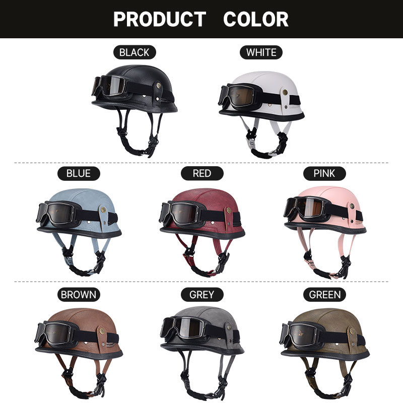 เยอรมันครึ่งหมวกกันน็อควินเทจค - Vintage Open Face Retro Helmet บทวิจารณ์และราคา