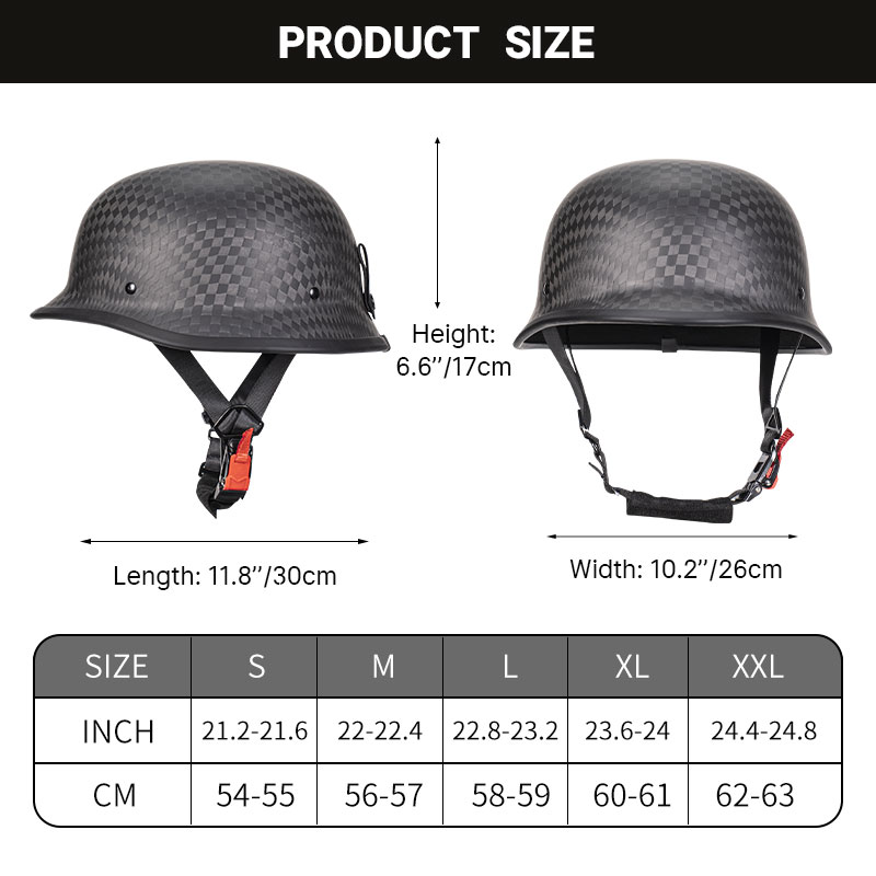 หมวกกันน็อคครึ่งคาร์บอนไฟเบอร์ - Carbon Fiber Lightweight Motorcycle Helmet บทวิจารณ์และราคา