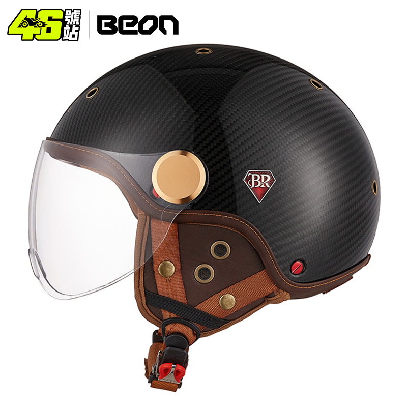 หมวกกันน็อคเปิดหน้า BEON รุ่นใ - Carbon Fiber Lightweight Motorcycle Helmet บทวิจารณ์และราคา