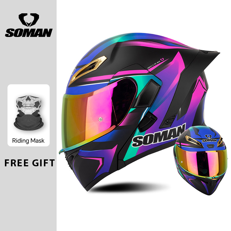 หมวกกันน็อคแบบเปิดคางได้ รุ่น  - Modular Flip Up Motorcycle Helmet Dot Approved บทวิจารณ์และราคา