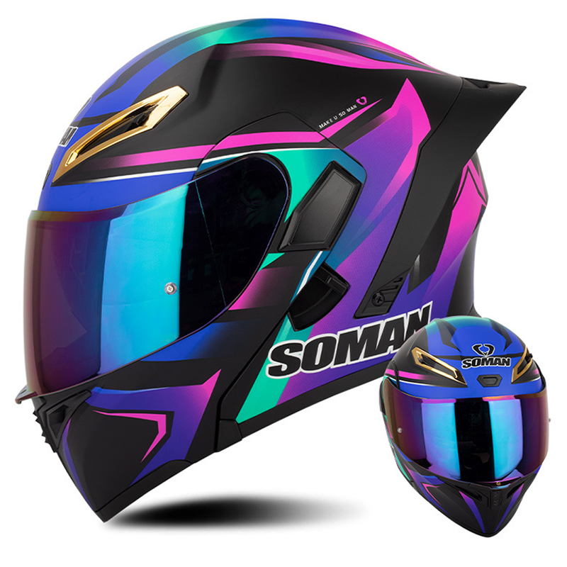 หมวกกันน็อคมอเตอร์ไซค์สำหรับผู - Modular Flip Up Motorcycle Helmet Dot Approved บทวิจารณ์และราคา