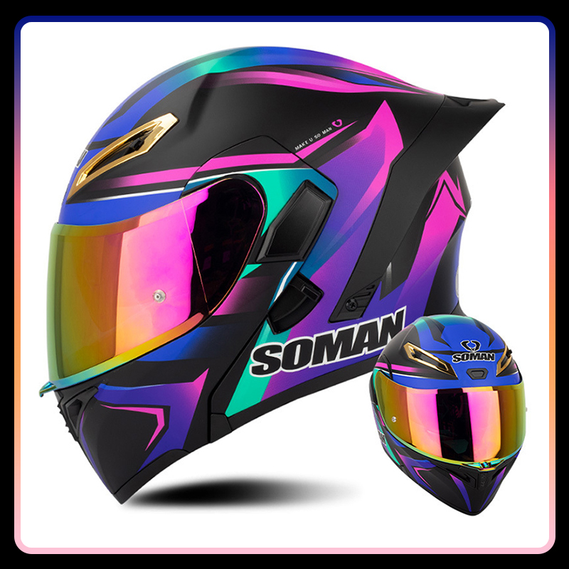 หมวกกันน็อคมอเตอร์ไซค์สำหรับผู - Modular Flip Up Motorcycle Helmet Dot Approved บทวิจารณ์และราคา