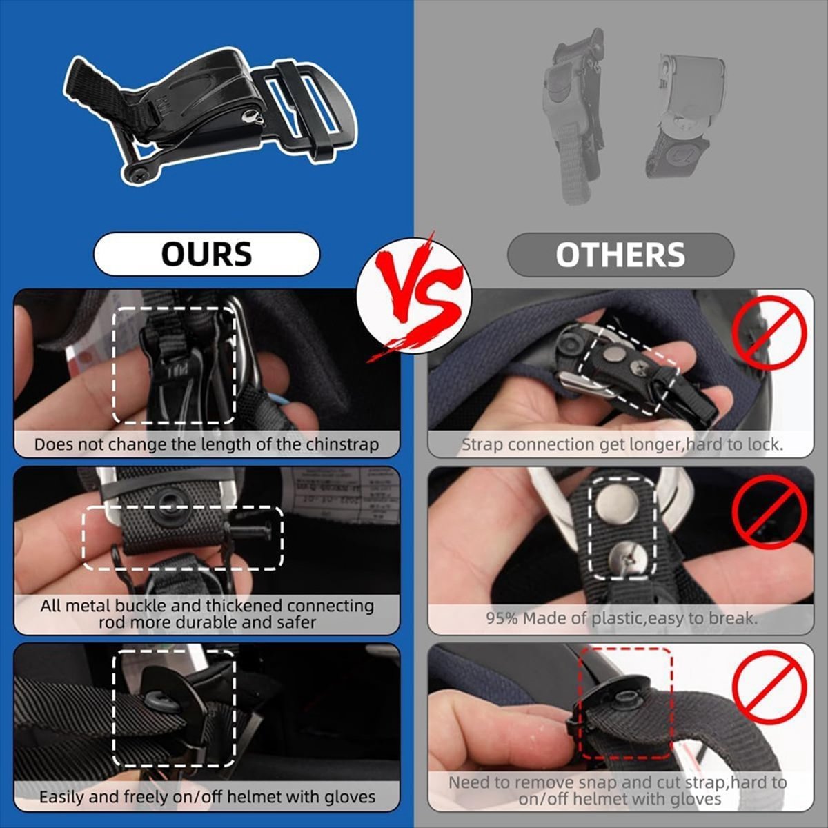 ชุดเปลี่ยนหัวเข็มขัดแบบปลดเร็ว - Quick Release Buckle Motorcycle Helmet บทวิจารณ์และราคา