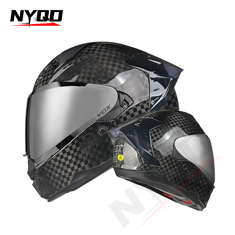 หมวกกันน็อคมอเตอร์ไซค์แบบเต็มใ - Dual Visor Motorcycle Racing Helmet บทวิจารณ์และราคา