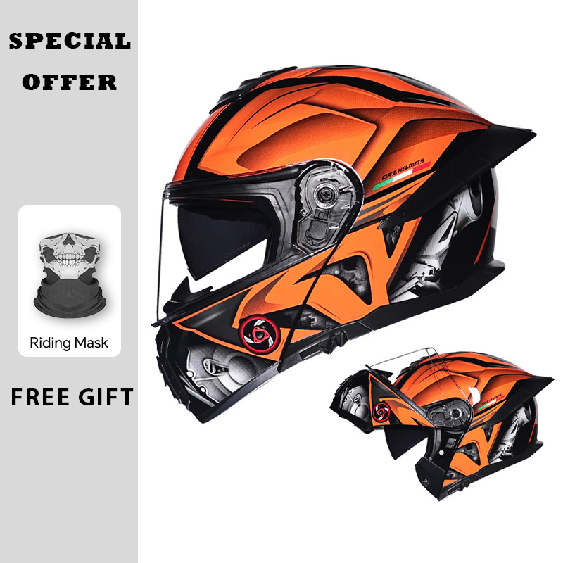 หมวกกันน็อคแบบเปิดคาง  สองชั้น - Dual Visor Motorcycle Racing Helmet บทวิจารณ์และราคา