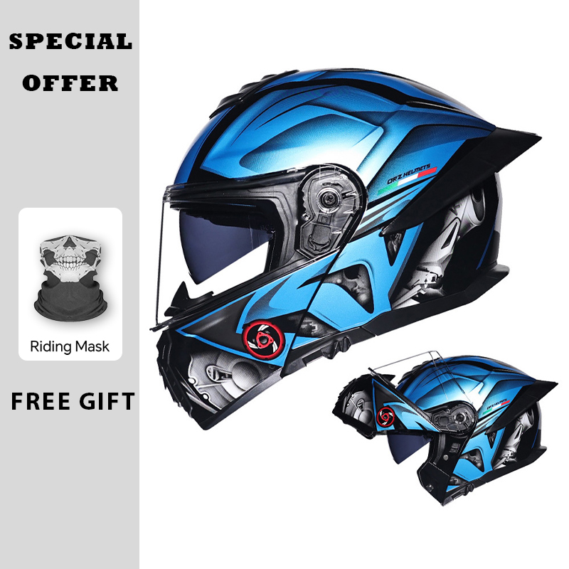 หมวกกันน็อคแบบเปิดคาง  สองชั้น - Dual Visor Motorcycle Racing Helmet บทวิจารณ์และราคา