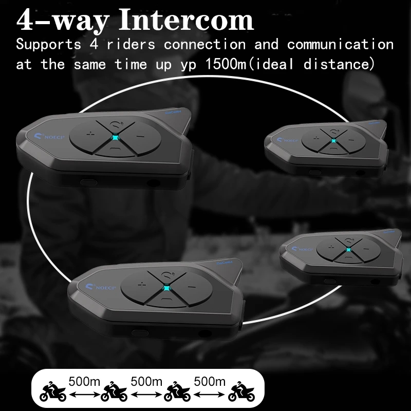 GOCOM4หมวกกันน็อคอินเตอร์คอมบล - Universal Motorcycle Helmet Intercom Headset บทวิจารณ์และราคา