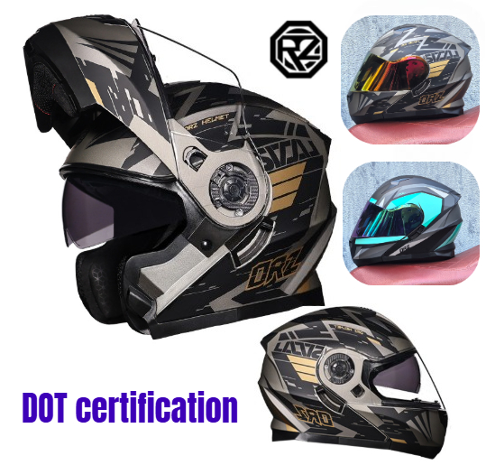 Orz Full Face Dual Visor หมวกก - Modular Flip Up Motorcycle Helmet Dot Approved บทวิจารณ์และราคา
