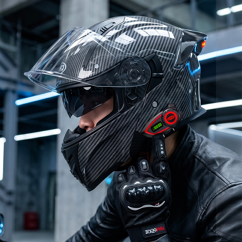 หมวกกันน็อคมอเตอร์ไซค์วัสดุ AB - Modular Flip Up Motorcycle Helmet Dot Approved บทวิจารณ์และราคา